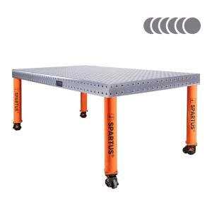Stół spawalniczy SPARTUS HERMES 3D 2000x1000x100mm | system D16 | 4 nogi z kółkami L=650mm